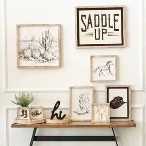 ($12) Hi Woodcut Sign - Black